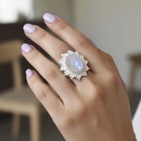 Royal Bali D'Joy Premium Regenbogen Mondstein Ring - 6,31 ct.