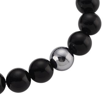 Terahertz, Schwarzer Glasachat Armband Flexibles (ca. 18 cm) ca. 125,00 ct.