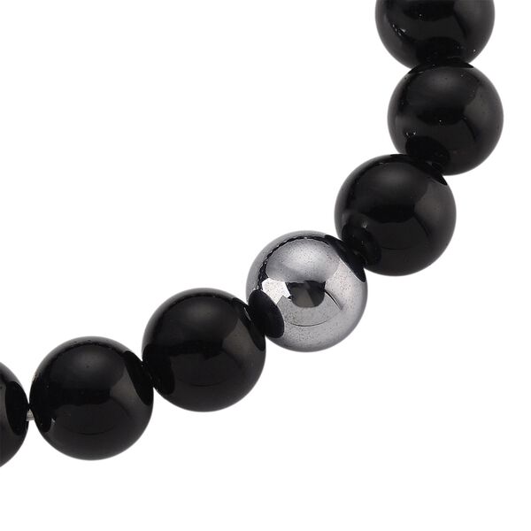 Terahertz, Schwarzer Glasachat Armband Flexibles (ca. 18 cm) ca. 125,00 ct. image number 3