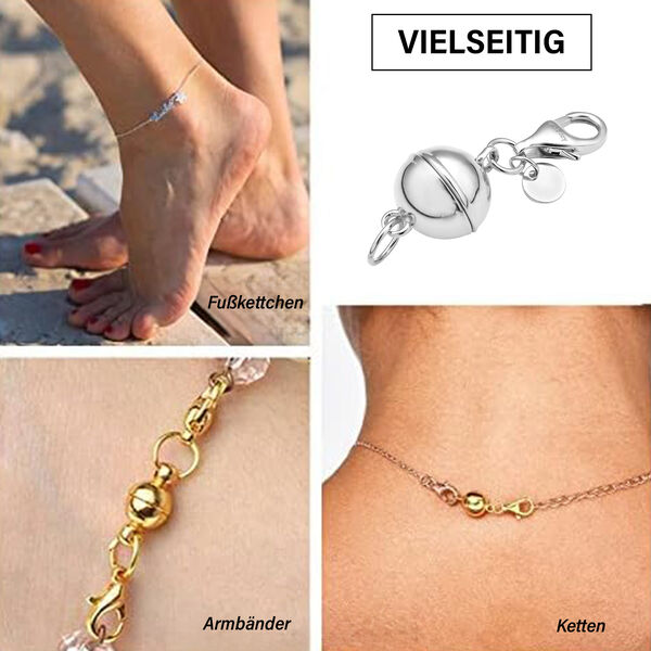 TOUCH und LOCK rhodinierter Silber-Magnet-Karabinerverschluss image number 5