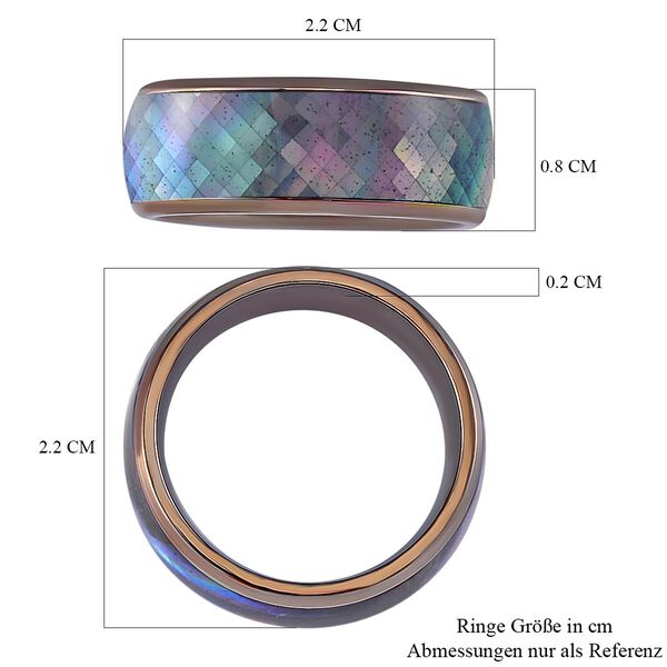 Perlmutt Ring Reiner Edelstahl, Schwarz-Plattierung (Gr&ouml;&szlig;e 18.00) image number 7