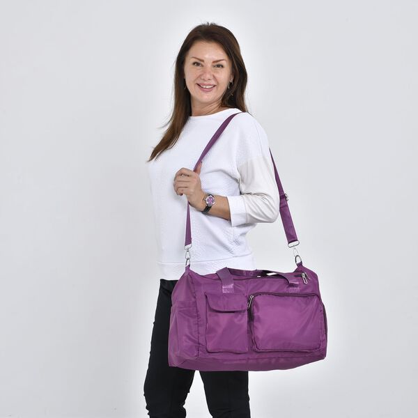 Reisetasche mit vielen Fächern aus wasserfestem Nylon, Burgund image number 2