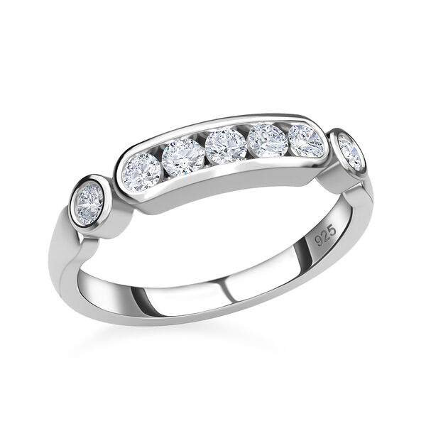 Moissanit Ring, 925 Silber rhodiniert - 0,49 ct. image number 4