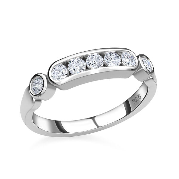 Moissanit Ring, 925 Silber rhodiniert - 0,49 ct. image number 4