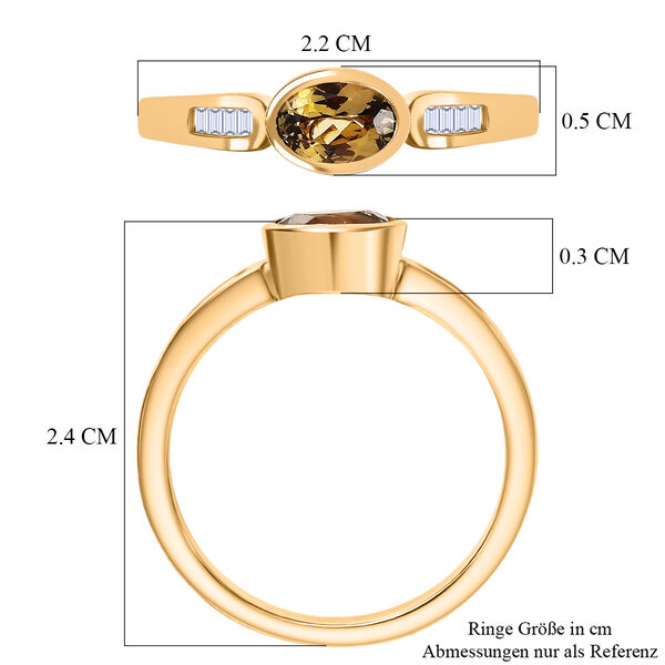 D'Joy AA nat&uuml;rlicher goldener Tansanit und Diamant Ring - 0,50 ct. image number 6