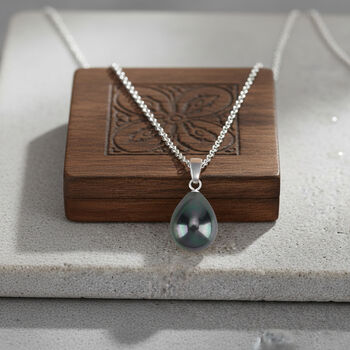 Tahiti Muschelkernperle (15x12 mm) Schmuckset ca. 50 cm