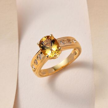 AA Premium brasilianischer Heliodor und Zirkon-Ring - 1,97 ct.