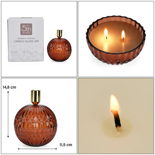 The 5th Season: Premium-Kollektion: Duftkerze im Glas, 20h Brenndauer, Amber image number 5