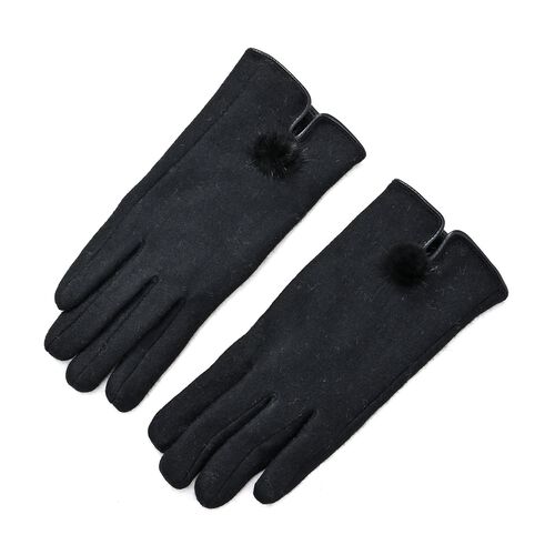 Kashmir Handschuhe mit Supersoft Mikroplusch futter, Schwarz image number 0
