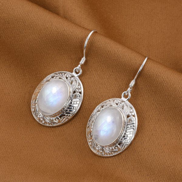 Royal Bali - Regenbogen Mondstein-Ohrringe, 925 Silber ca. 13,56 ct image number 1