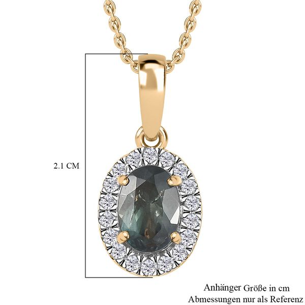 AAA Alexandrit, Wei&szlig;er Diamant Anh&auml;nger mit Kette, 585 Gold ca. 1.50 ct image number 6