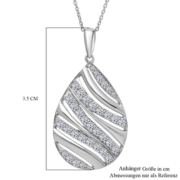 LUXURIANT SI-GH Labor Diamant Anh&auml;nger mit 50cm Kette, 925 Silber rhodiniert - 1 ct. image number 4