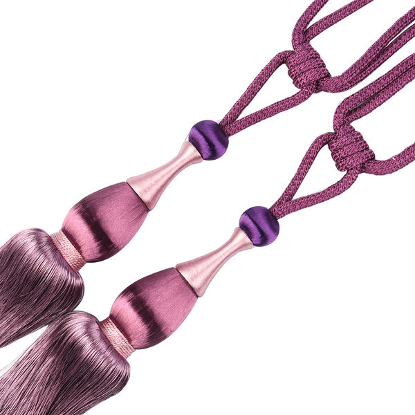 2er-Set Vorhang Raffhalter Quasten, L&auml;nge 46 cm, Lila image number 5