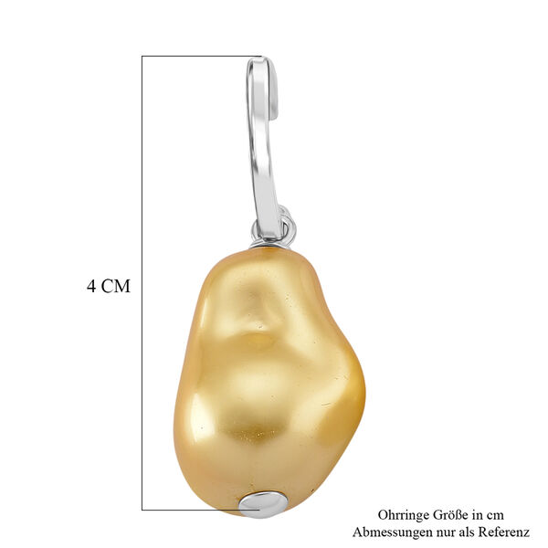 EVER TRUE Goldene Muschelkernperle (15-18 mm) Ohrringe Nickelfreies Messing rhodiniert image number 4