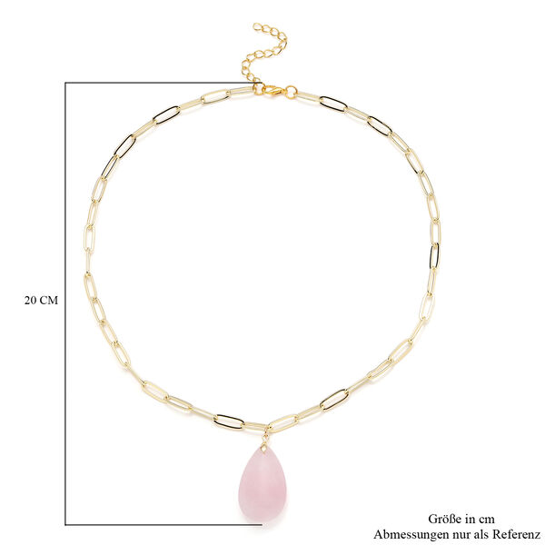 Rosenquarz Halskette 50 cm Messing ca. 42.00 ct image number 6