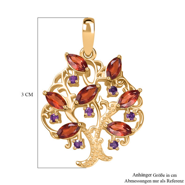 Roter Granat und afrikanischer Amethyst-Anhänger - 1,23 ct. image number 6