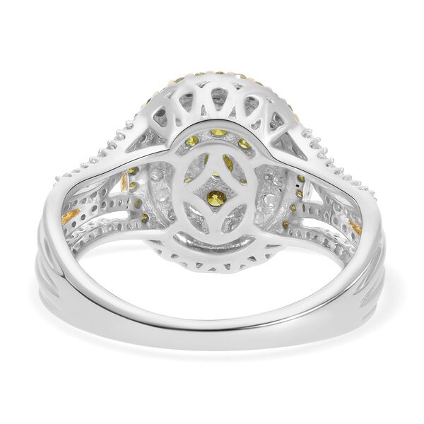 Gelber und wei&szlig;er Diamant Ring  - 0,99 ct. image number 6