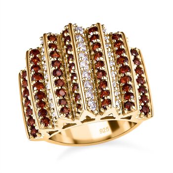 GP Art D&eacute;co Kollektion - Zirkon, roter Granat und blauer Saphir-Ring - 4,82 ct.