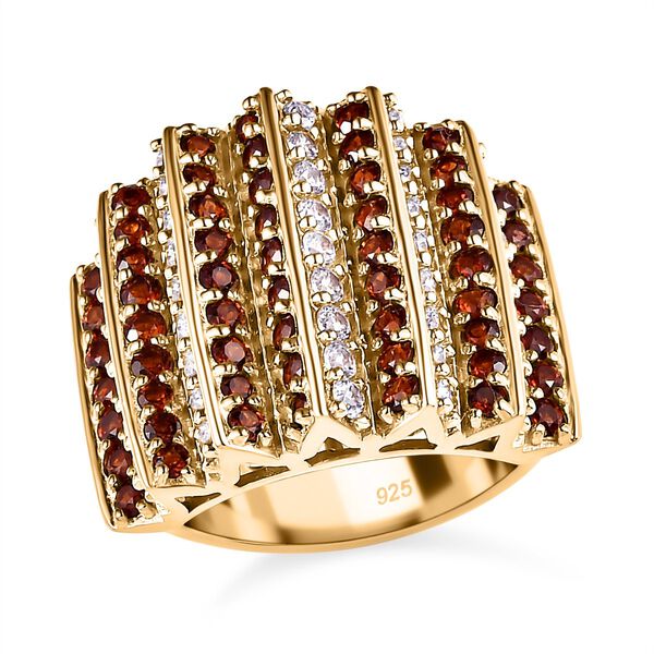 GP Art Déco Kollektion - Zirkon, roter Granat und blauer Saphir-Ring - 4,82 ct. image number 4