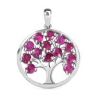 Afrikanischer Rubin (Fissure gefüllt) Anhänger 925 Silber rhodiniert ca. 2.09 ct