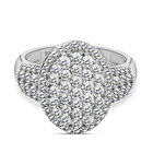 88 Facetten Moissanit-Ring, 925 Silber platiniert  ca. 1,17 ct image number 0