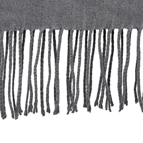 Eleganter Ombre-Schal mit Fransen, 68x180 cm, Steingrau image number 4