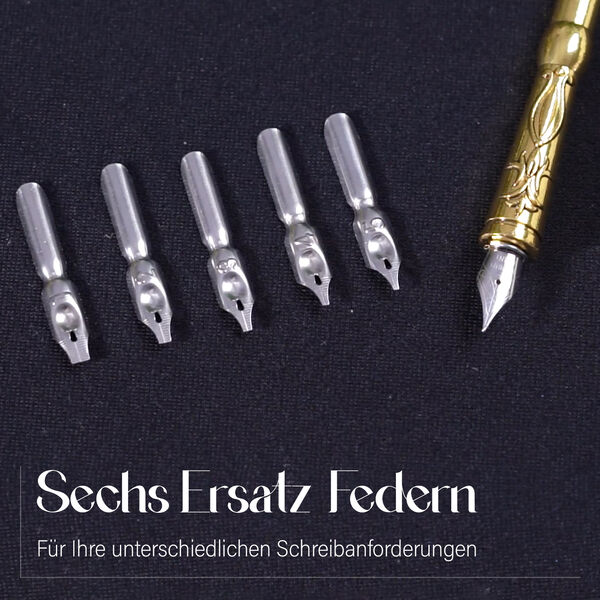 Vintage Kalligraphie-Schreibstift mit Tinte und Geschenkbox image number 5