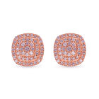 Nat&uuml;rliche, rosa Diamant Ohrringe, 925 Silber Ros&eacute;gold Vermeil ca. 0.33 ct