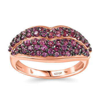 GP Amore Kollektion- AA Rhodolith Granat und Kanchanaburi blauer Saphir-Ring - 1,21 ct.