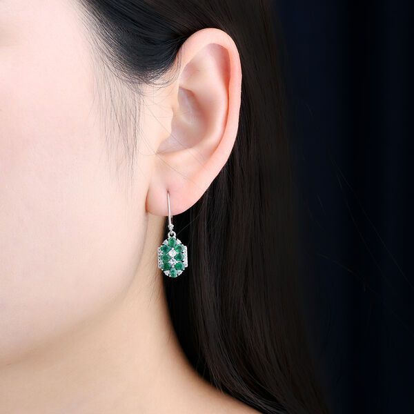 AAA Kagem sambische Smaragd und Zirkon-Ohrringe - 3,12 ct. image number 3