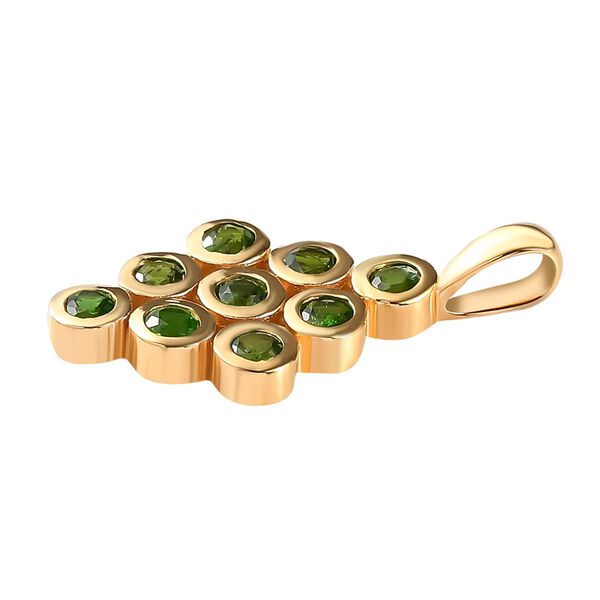 Nat&uuml;rlicher Chromdiopsid Anh&auml;nger, 925 Silber vergoldet ca. 0.67 ct image number 4