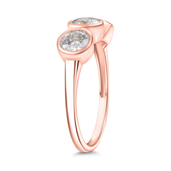 D&rsquo;joy 100 Facetten Moissanit Ring 925 Silber 750 Ros&eacute;gold Vermeil (Gr&ouml;&szlig;e 18.00) ca. 1,37 ct image number 5