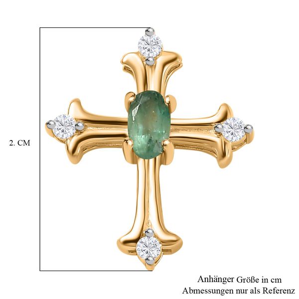AA Tansanit und Moissanit Kreuz-Anhänger, ca. 0,37 ct. image number 6