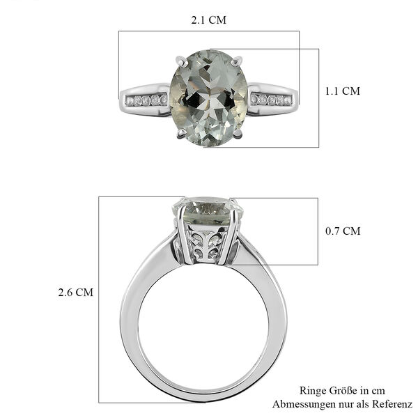 Prasiolith und wei&szlig;er Zirkon-Ring, 925 Silber platiniert  ca. 3,44 ct image number 7