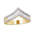 LUSTRO STELLA - Zirkonia Ring 925 Silber vergoldet (Größe 16.00) ca. 1,00 ct