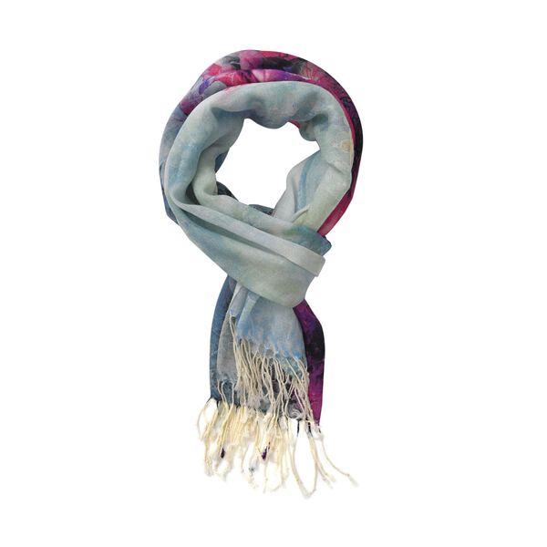 100% Merino Woll-Schal mit Quasten, 70x180cm, Mehrfarbig