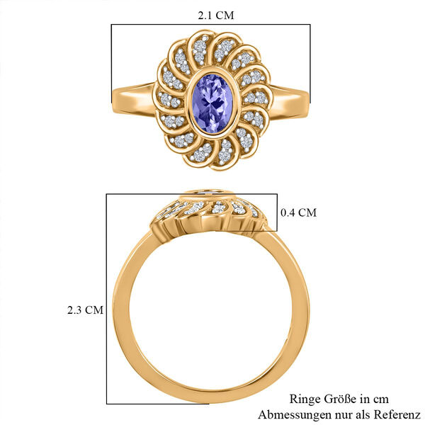 Tansanit und Zirkon Ring - 0,63 ct. image number 7