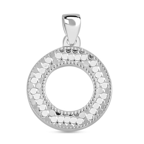 Kreisdesign-Anhänger mit strukturierter Punktoptik, 925 Silber rhodiniert image number 0