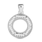 Kreisdesign-Anhänger mit strukturierter Punktoptik, 925 Silber rhodiniert