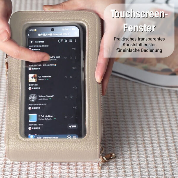 PASSAGE Crossbody Tasche, 18x6,5x11cm, Beige image number 3