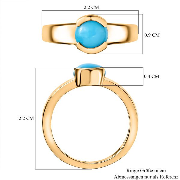 D'Joy AA Sleeping Beauty T&uuml;rkis Ring 925 Silber 750 Gelb Vergoldet (Gr&ouml;&szlig;e 18.00) ca. 1,27 ct image number 6