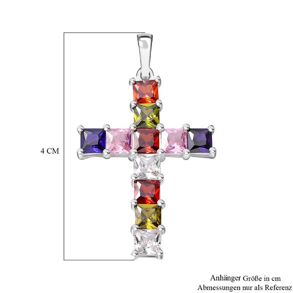 Weißer Zirkonia, Rosa Zirkonia Anhänger 925 Silber image number 6