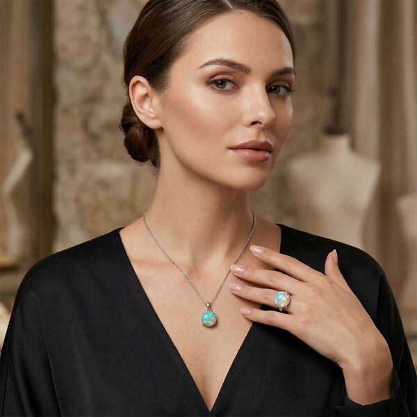 RHAPSODY AAAA &auml;thiopischer Welo Opal Ring und Anh&auml;nger in 950 Platin image number 4