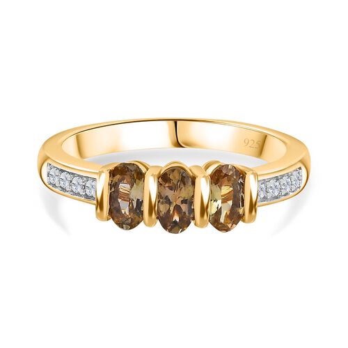 AA natürlicher goldener Tansanit und Zirkon Ring - 0,85 ct. image number 0