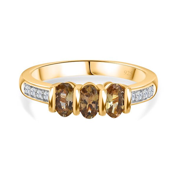 AA natürlicher goldener Tansanit und Zirkon Ring - 0,85 ct. image number 0