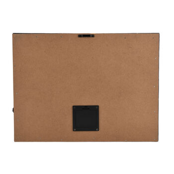 LED-Leinwandbild festliches Winterdorf, mit 10 warmwei&szlig;en LEDs und 30 Lichtfasern, 30x40x1,8cm