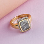Meteorit und Zirkon Ring 925 Silber vergoldet  ca. 4,81 ct image number 1