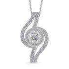 Moissanit Schmuckset 925 Silber platiniert, 925 Silber rhodiniert ca. 1,62 ct.