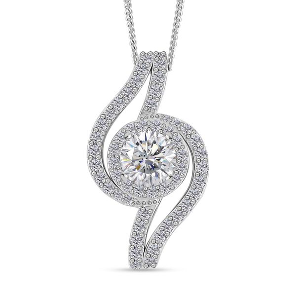 Moissanit Anh&auml;nger mit 45cm Kette - 1,62 ct.