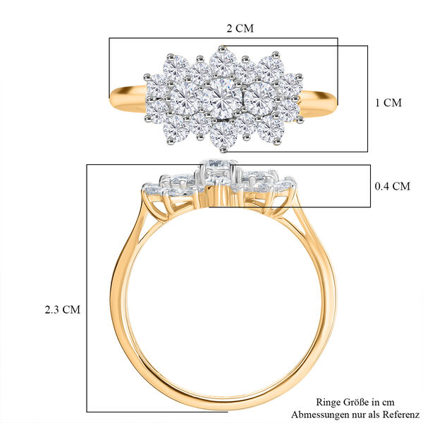D'Joy Moissanit Ring, 925 Silber vergoldet  - 0,88 ct. image number 7